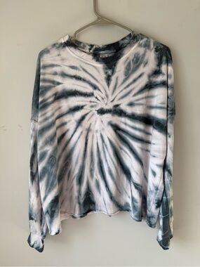 NWT TE VERDE Crewneck Sweatshirt Tie Dye Navy White Comfy Soft Hippie SIZE XL